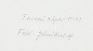 1940 Járai Rudolf (1913-1995): Tavaszi zápor. Vintage fotó, hátoldalán feliratozott, aláírt, 24x18cm