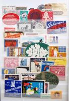 2.200-2.400 nagyrészt régi levélzáró, reklámbélyeg sok érdekességgel, ritkán látható anyaggal 30 lap...