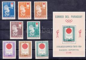 Tokyo Summer Olympics set + block, Tokiói nyári olimpia sor + blokk