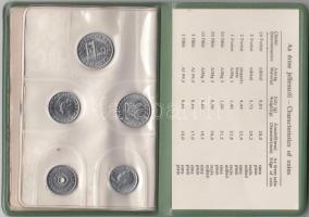 1980. 2f-10Ft 9klf "Magyar Népköztársaság" forgalmi érméi márványzöld műbőrtokban T:1