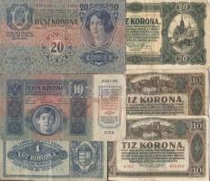 1920. 2K + 1915. 10K + 1920. 10K (2x) + 1913. 20K főtípus + 1920. 20K T:III,III-