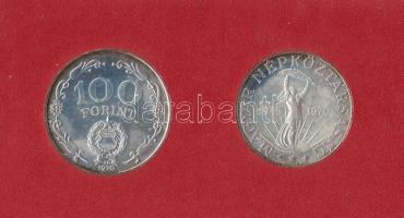 1970. 50Ft Ag + 100Ft Ag "Felszabadulás" pár T:BU Eredeti MNB plasztiktokban (piros)!