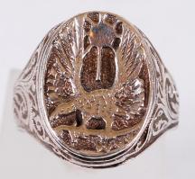 Turulos jelképes ezüst gyűrű / Silver ring size: 71 21,5 g