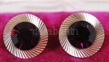 Lila köves mandzsetta gomb készlet díszdobozban