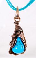Egyedi készítésű ezüst és türkizkő nyakék díszdobozban / Costum made silver- turquoise necklace in s...