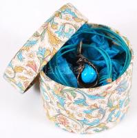 Egyedi készítésű ezüst és türkizkő nyakék díszdobozban / Costum made silver- turquoise necklace in s...