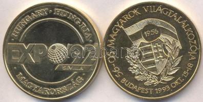 Lebó Ferenc (1960-) 1992. "Expo92-Sevilla" aranyozott fém emlékérem (42mm) + 1993. 10. 15-...