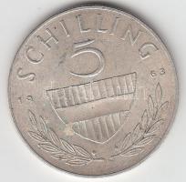 Ausztria 1963. 5Sch Ag T:2 Austria 1963. 10 Schilling Ag C:XF