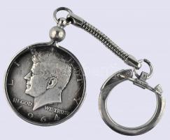 Amerikai Egyesült Államok 1964. 1/2$ Ag Kennedy kulcstartón! T:2- USA 1964. 1/2 Dollar Ag Kennedy on keychain! C:VF