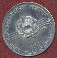 1982. 100Ft "Labdarúgó VB" T:BU Eredeti tokban, tanúsítvánnyal!
