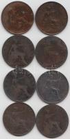 Nagy-Britannia 1893-1901. 1p Viktória 8db klf T:vegyes Great Britain 1893-1901. 1 Penny Victoria (8x) different dates C:mixed