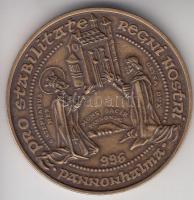 Lebó Ferenc (1960-) 1996. "II.János Pál pápa látogatása - Pannonhalma, Győr" aranyozott em...