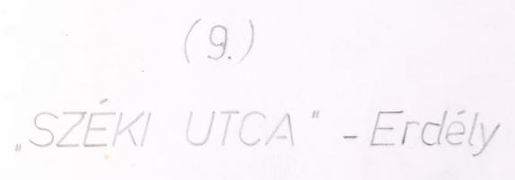 1984 Balogh István Szilárd: Széki Utca (Erdély). Vintage fotó, feliratozott, pecséttel jelzett, 30x4...