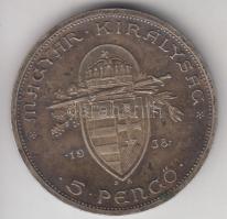 1938. 5P Ag "Szent István" T:2