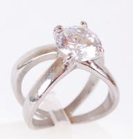 Női, orvosi fémből készült köves gyűrű / Medical metal ring Size: 57, 8,4 g