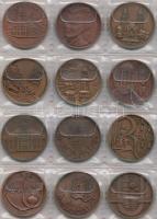 Vegyes emlékérem és fémpénz gyűjtemény berakóban T:vegyes