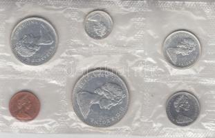 Kanada 1965. 1c, 5c, 10c Ag, 25c Ag, 50c Ag, 1$ Ag Kenu forgalmi sor eredeti csomagolásban T:1,P Canada 1965. 1 cent, 5 cent, 10 cent Ag, 25 cent Ag, 50 cent Ag, 1 Dollar Ag Canoe set C:Unc,P