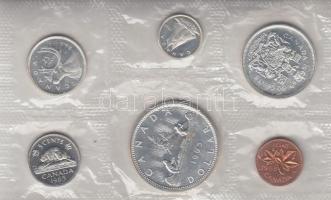 Kanada 1965. 1c, 5c, 10c Ag, 25c Ag, 50c Ag, 1$ Ag "Kenu" forgalmi sor eredeti csomagolásb...