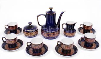 Komplett 6 személyes Hollóházi porcelán kávéskészlet. Hibátlan. / Coffe set of 6