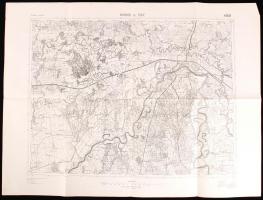 1934 M. Kir. Állami Térképészet Intézet Moór Mándok és Csap környéke katonai térkép 60x40 cm