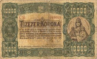 1923. 10.000K "Orell Füssli" nyomdajelzéssel T:III/IV