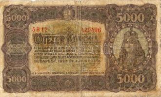 1923. 5.000K "Magy.Pénzjegy." nyomdajelzéssel T:III/IV