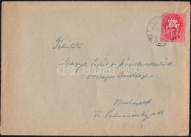 (8. díjszabás) Helyi levél Lovasfutár 10ezerP bérmentesítéssel, domestic cover franking