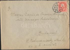 (8. díjszabás) Helyi levél Lovasfutár 10ezerP bérmentesítéssel, domestic cover franking