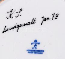 Fürstenberg, német pillangós tányér, kézzel festett, jelzett, hibátlan, d:19 cm