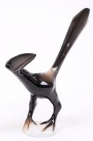 Hollóházi holló, kézzel festett, jelzett, apró mázhibával, m: 21 cm, h:18 cm