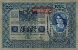 1902. 1000K mindkét oldal német "Deutschösterreich" felülnyomással (10x) T:II,III