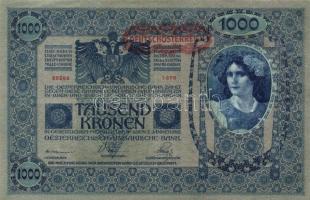 1902. 1000K mindkét oldal német "Deutschösterreich" felülnyomással (10x) T:II,III