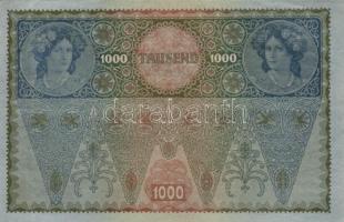 1902. 1000K mindkét oldal német "Deutschösterreich" felülnyomással (10x) T:II,III