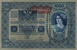 1902. 1000K mindkét oldal német "Deutschösterreich" felülnyomással (10x) T:II,III