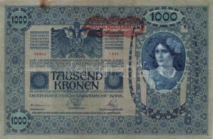 1902. 1000K mindkét oldal német "Deutschösterreich" felülnyomással (10x) T:II,III