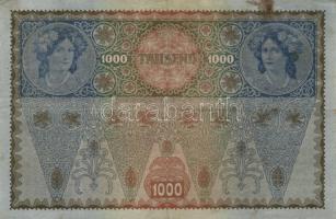 1902. 1000K mindkét oldal német "Deutschösterreich" felülnyomással (10x) T:II,III