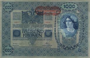 1902. 1000K mindkét oldal német "Deutschösterreich" felülnyomással (10x) T:II,III