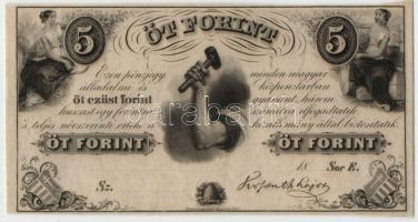 1852. 5Ft "Kossuth bankó" kitöltetlen "E" sorozat T:I Hungary 1852. 5 Forint "E" without date and serial number C:UNC Adamo G124.