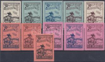 1935 Debreceni KIE Bélyegkiállítás 11 db klf levélzáró