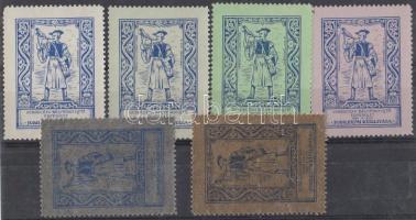 1935 Debreceni Bélyeggyűjtő Egyesület jubileumi kiállítása 6 db klf levélzáró