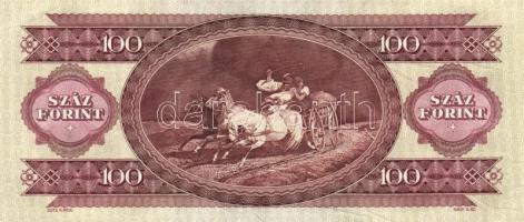 1984. 100Ft (2x) egymás utáni sorszámmal, nyomdai papírránccal és tintafoltokkal! T:I