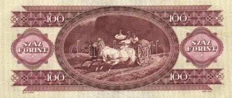 1984. 100Ft (3x) egymás utáni sorszámmal, nyomdai papírránccal és tintafoltokkal! T:I