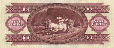 1984. 100Ft (3x) egymás utáni sorszámmal, nyomdai papírránccal és tintafoltokkal! T:I