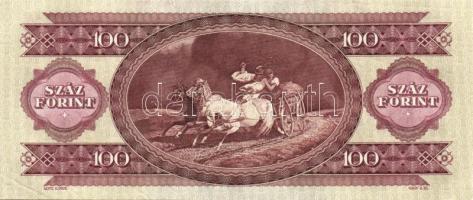 1984. 100Ft (2x) egymás utáni sorszámmal, nyomdai papírránccal T:I