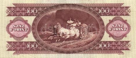 1984. 100Ft (3x) egymás utáni sorszámmal, nyomdai papírránccal T:I