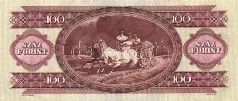 1984. 100Ft (3x) egymás utáni sorszámmal, nyomdai papírránccal T:I