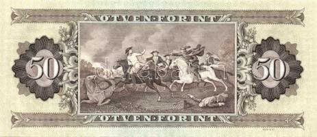 1989. 50Ft (3x) egymás utáni sorszámmal és nyomdai papírránccal T:I