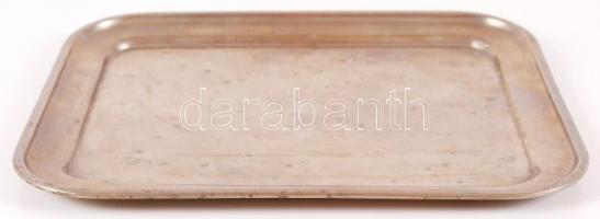 cca 1900 Jelzett berndorfi alpakka tálca / 
Berndorf alpacca service tray, 27x21,5cm