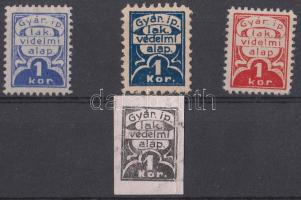 Gyáripari lakatosok védelmi alapja 4 db segélybélyeg