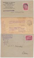1948-1950 3db hivatalos, fejléces boríték szocialista munkaverseny propaganda bélyegzéssel